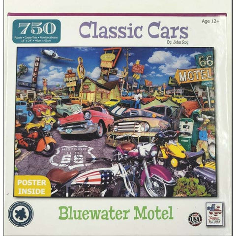 JIGSAW PUZZLE BLUEWATER MOTEL 24X18IN 750PCS CLASSIC CARS