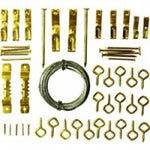 NAILS HOOKS MOUNTING PLATES AND STEEL WIRE KIT
