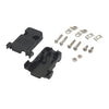 DB9 HOOD 2PC BLACK PLAS HW