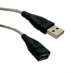 USB CABLE A-A MALE/FEM 3FT SILVER
