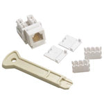 KEYSTONE JACK CAT3 WHT 110 6P6C W/PUNCH TOOL 90 DEGREE