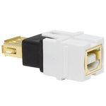 KEYSTONE COUPLER USB A-B JK-JK WHT FLUSH HALF COVERED