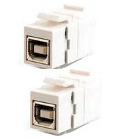 KEYSTONE COUPLER USB B-B JK-JK WHT FLUSH