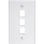 WALL PLATE 3PORT WHITE PLAIN O/S AT L44C3