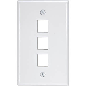 WALL PLATE 3PORT WHITE PLAIN O/S AT L44C3