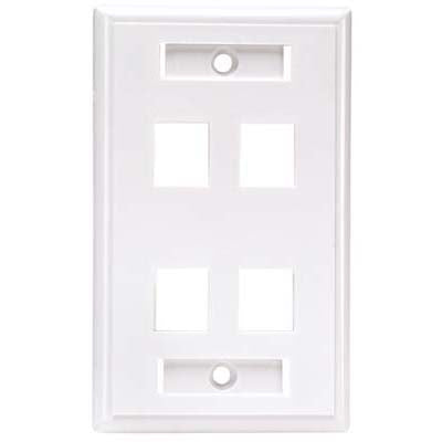WALL PLATE 4PORT WHITE