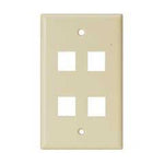 WALL PLATE 4PORT IVORY