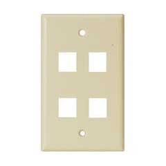 WALL PLATE 4PORT IVORY