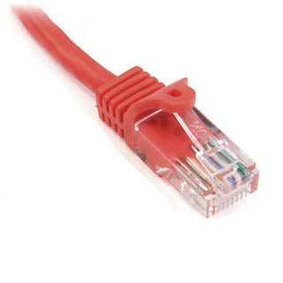 PATCH CORD CAT5E RED 3FT SNAGLESS BOOT