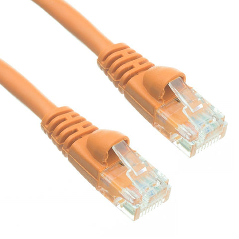 PATCH CORD CAT5E ORG 1FT SNAGLESS BOOT