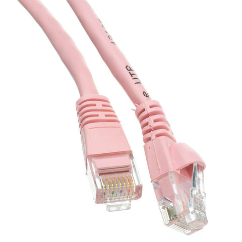 PATCH CORD CAT6 PNK 14FT SNAGLESS BOOT