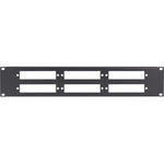 PATCH PANEL FIBER OPTIC BLANK 2U 6SLOT REGULAR BLACK RACKMOUNT.