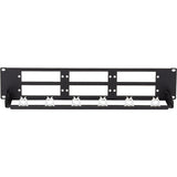 PATCH PANEL FIBER OPTIC BLANK 2U 6SLOT UNIVERSAL BLACK RACKMOUNT.