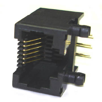 MODULAR JACK 6P6C PCRA BLK