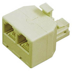 MODULAR T ADAPTER 6P4CX2-6P4CPL IVORY