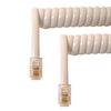 MODULAR CABLE 4P4C M/M 12FT CURLY WHITE