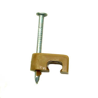 CABLE CLAMP TELEPHONE WITH NAIL 5MM BROWN