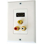 WALL PLATE HDMI WITH 3XRCA JACK COMPOSITE