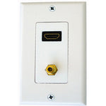 WALL PLATE HDMI WITH F CONN PLASTIC