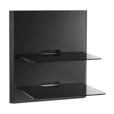 AUDIO VIDEO WALLMOUNT 35LB DUAL SHELF GLASS