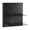 AUDIO VIDEO WALLMOUNT 35LB DUAL SHELF GLASS