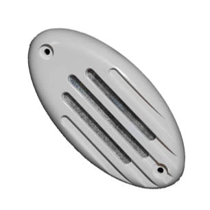 HORN GRILL 5INCH WHITE 5X2.6INCH MOUNTING HOLES 4 INCH