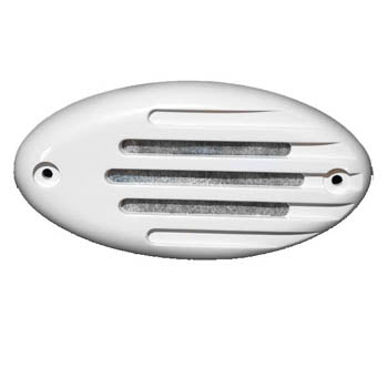 HORN GRILL 5 INCH W/GASKET WHITE 5X2.6 INCH MOUNTING HOLES 4 INCH