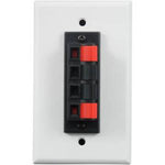 WALL PLATE SPEAKER PUSH TYPE 4P RED/BLK TERMINAL WHT PLATE