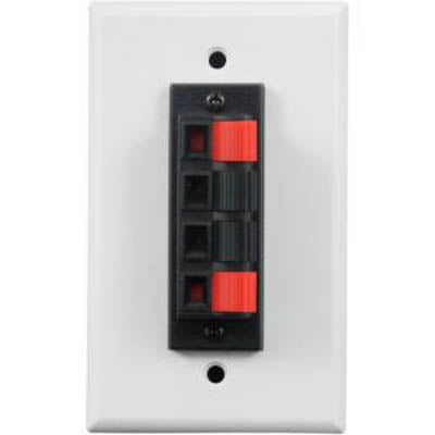 WALL PLATE SPEAKER PUSH TYPE 4P RED/BLK TERMINAL WHT PLATE