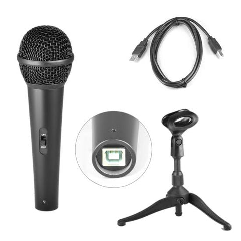 MICROPHONE DYNAMIC WITH USB WIRE AND STAND