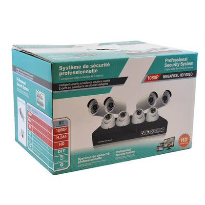 CAMERA SECURITY SYSTEM-8 CAMERAS 4PCS BULLET & DOME DVR 1TB HDD