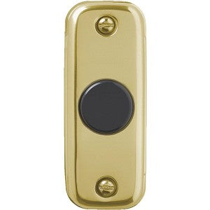 DOOR BELL SWITCH RECT PLAST GOLD BLACK BUTTON