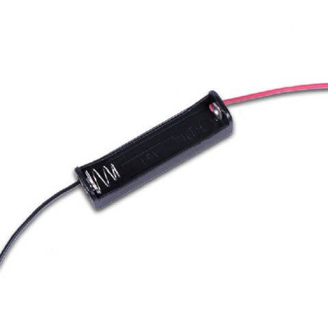 BATTERY HOLDER AAX1 PLASTIC BLK WITH WIRES