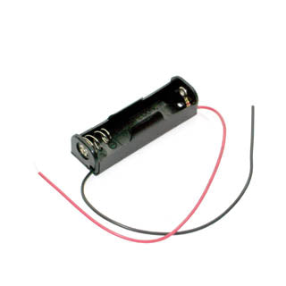 BATTERY HOLDER AAX1 PLASTIC BLK WITH WIRES