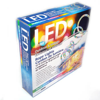 LED ROPE LIGHT DECORATIVE MULTI COLOR 12FT INDOOR/OUTDOOR
