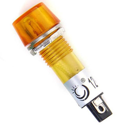 INDICATOR 12V 10MM YEL CHMT SOL RND LENS .