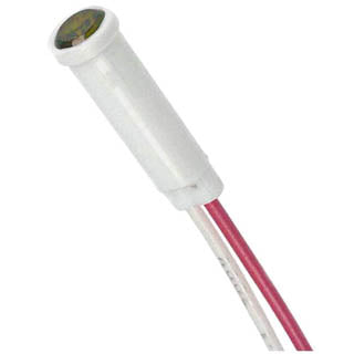 INDICATOR 250V 8MM AMB PRESS WIRE BLACK BODY