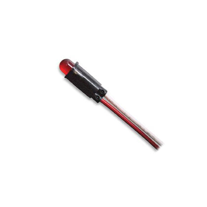INDICATOR 2V LED 6.35MM RED CHMT 30MCD 20MA WIRE