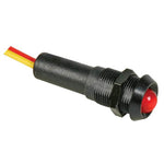 INDICATOR 12V LED FLASHING 9MM RED CHMT W/WIRE