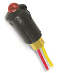 INDICATOR 12V LED 8MM RED SNAP WIRE