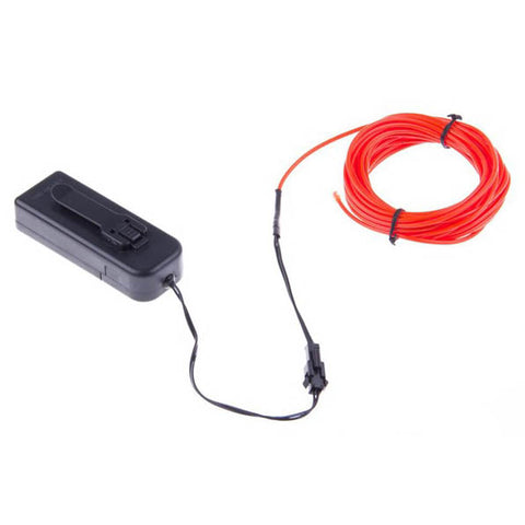 EL WIRE RED 2.3MM 3M WITH 3V BATTERY PACK INVERTER