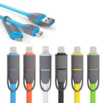 USB CABLE A MALE TO LIGHTNING 8P AND MICRO B MALE 3.3FT ASSORTED