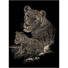 COPPER ENGRAVING LIONEES & CUB