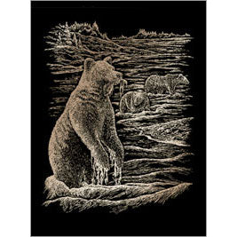 COPPER ENGRAVING GRIZZLY BEARS