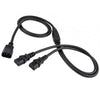 JUMPER CORD 3/16 6FT Y SPLITTER 1MALE TO 2FEMALE RND BLACK