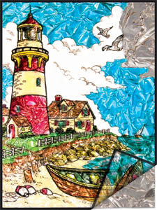 LIGHTHOUSE-FOIL PAINTING BY NUMBERS