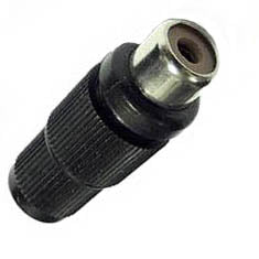 RCA JACK INLINE SOL PLASTIC BLACK TIN