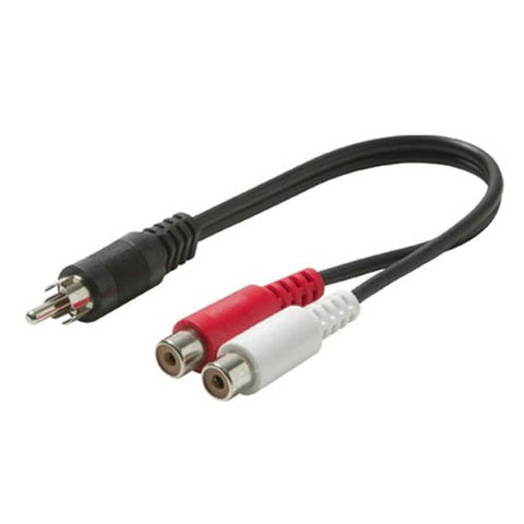 RCA CABLE ASSY Y 2FEM-1MALE 6INCH BLK