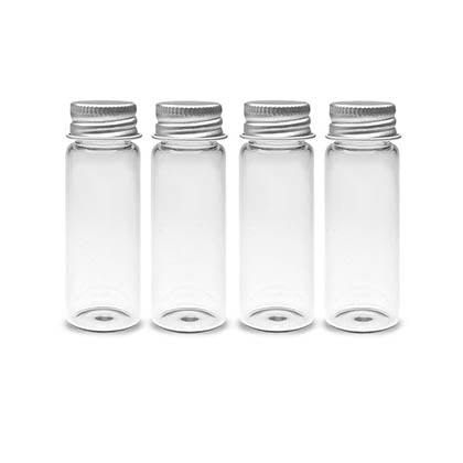 BOTTLE CLEAR GLASS WITH ALUMINUM CAP 17ML