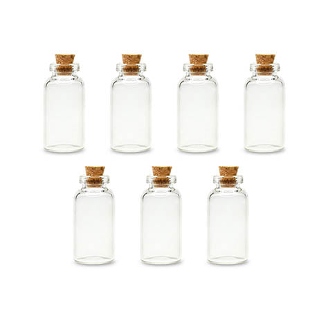 BOTTLE CLEAR GLASS WITH CORK LID 5ML